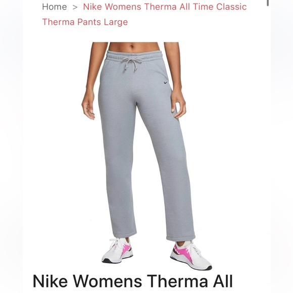 Nike Woman’s Therma Fleece Training Loose Fit Pants,Grey Color, Size Small - Picture 10 of 10